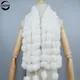 2024 Winter Women Genuine Fur Scarf Real Rex Rabbit fur Balls Scarves Russian Cute Female Fashion