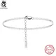 ORSA JEWELS 925 Sterling Silver 2mm Italian Sparkle Mirror Link Chain Anklet Simple Jewelry for