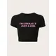 Women Crop T-shirts I'm Literally Just A Girl Letter Printed Tees Shirts O-Neck Tight Cotton Clothes