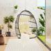 Bungalow Rose Outdoor Garden Rattan Egg Swing Chair Hanging Chair Wood | Wayfair 76CAAFAE01FE43348C5093F71744BAAC