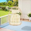 Bay Isle Home™ Outdoor Garden Rattan Egg Swing Chair Hanging Chair Wood | Wayfair 3DD016E15C1E42759867224D02E1DD78