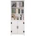 Latitude Run® 71" Industrial Bookshelves Storage Bookcases w/ Doors 5 Shelf Display Storage Shelves Home Decor, Wood | Wayfair