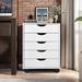 Ebern Designs Eveliz 4-Drawer Mobile Vertical Filing Cabinet, Solid Wood in White | 25.56 H x 18.7 W x 15.7 D in | Wayfair