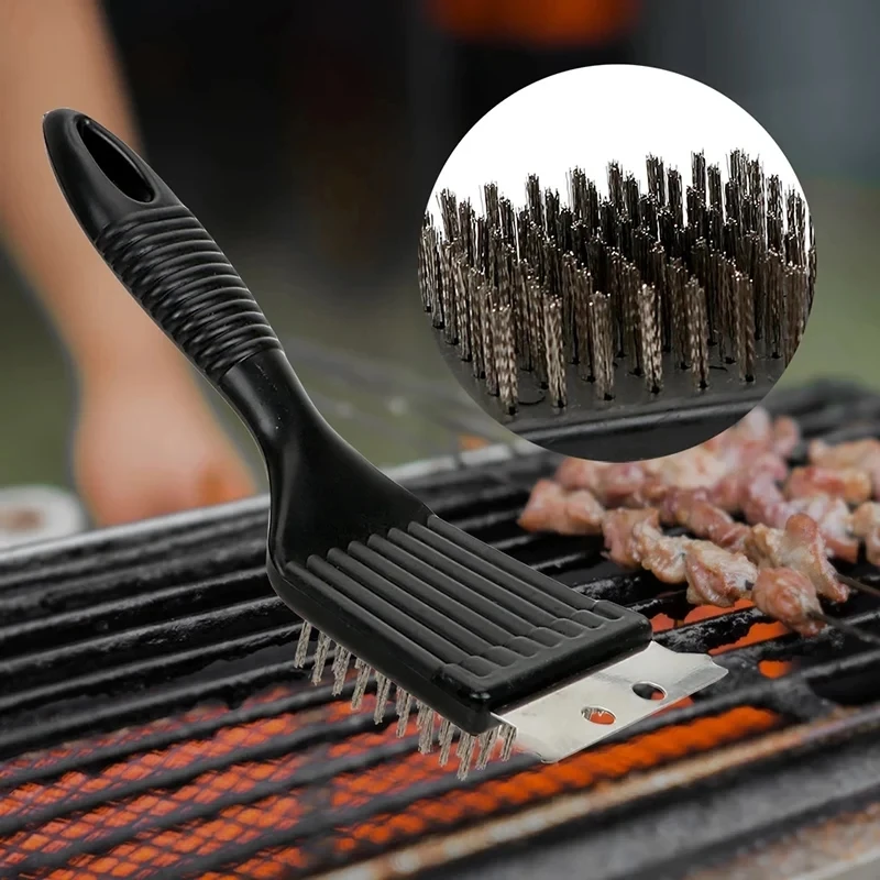 Edelstahl draht Back bürste Grill ofen Reinigungs bürste Grill Rack Reinigungs bürste Klinge zwei in einem Grill Zubehör