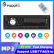 Podofo 1 din Autoradio Autoradio MP3-Player Bluetooth Audio Stereo FM Musik Stereo-Empfänger AUX-IN