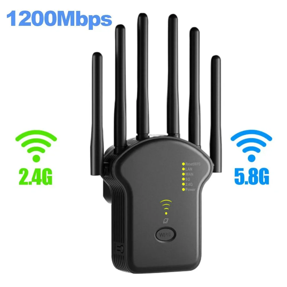 1200 MBit/s drahtloser WLAN-Repeater Dual-Band-5g-WLAN-Signal-Repeater Gigabit-Antenne Netzwerk verstärker WLAN-Extender WPS-Router Image