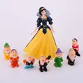 Figurines princesses Disney Blanche-Neige et les sept nains 4-14cm 8 pièces/ensemble mini modèle