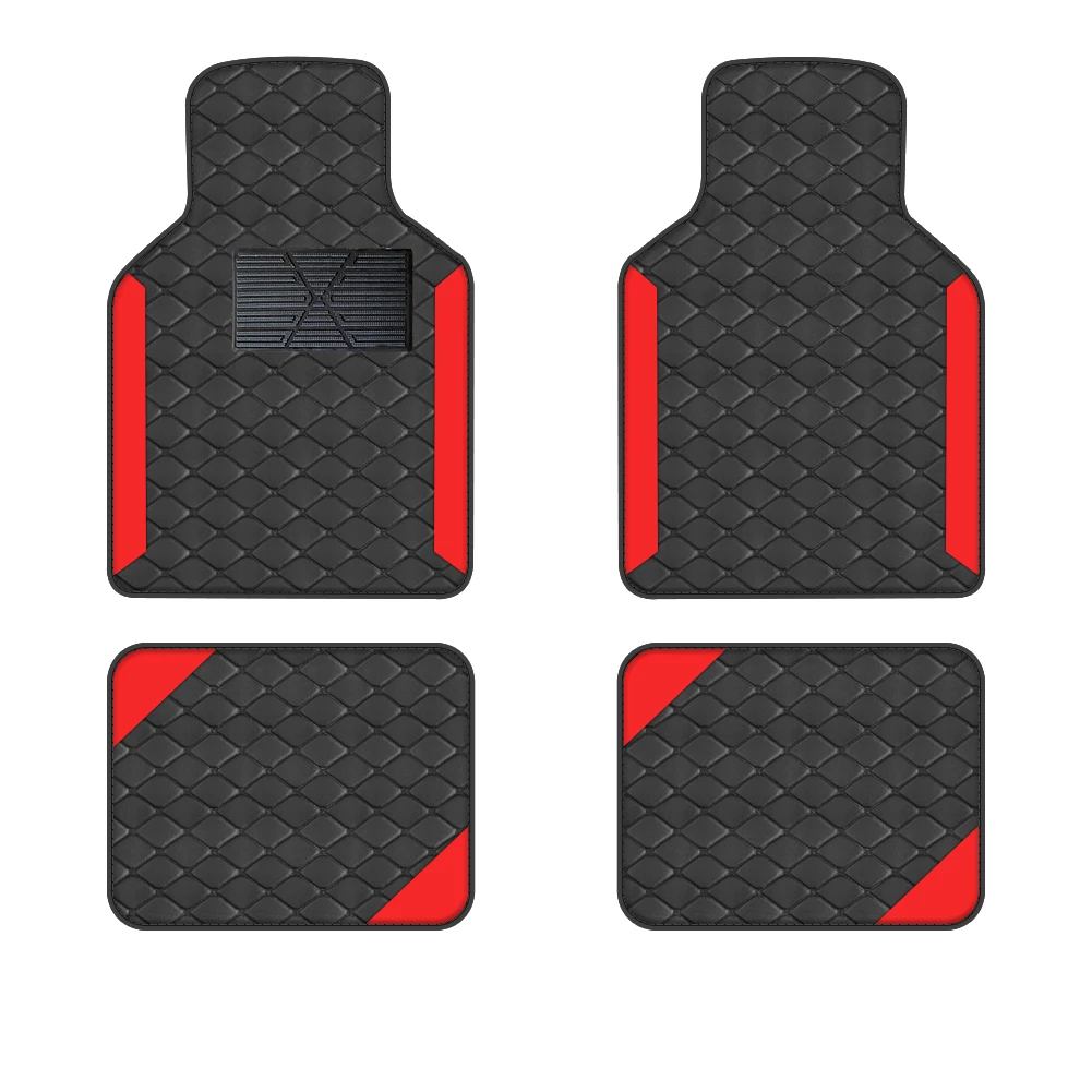4 stücke Luxus Teppich Boden Matte Set Für Linkslenker Universal Auto Matte Schutz Pad Pu Leder Für Tragen-beständig Nicht Slip Image