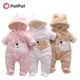 Patpat Winter Baby Bär warmes Fleece Kapuze Fuß/Footie Langarm Baby Overall Baby Stram pler Baby