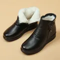 Stivali invernali in pelle tenere al caldo scarpe in cotone stivali da donna con fondo morbido