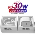 Per Apple PD 30W USB Tipo C Caricatore Per iPhone 15 13 12 11 14 16 Pro Max Plus XR X XS iPad Adattatore del Caricatore Veloce Cavo di Ricarica Veloce