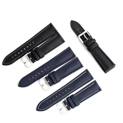 Oxford Canvas Stoff Uhren armband 18mm 19mm 20mm 21mm 22mm wasserdicht blau schwarz Rindsleder Uhren Image