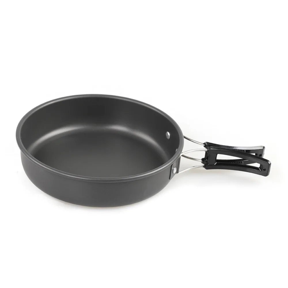 Outdoor Pan Topf Ultra-licht Harte Aluminium Legierung Picknick Kochgeschirr Set Camping Kochgeschirr Braten Pan Camping Wanderung Utensilien Image