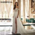 RODDRSYA-Robe de mariée en mousseline de soie pour femmes robes de mariée ligne A appliques en