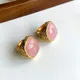 Türkis Ringe für Frauen Weizen geflochten rosa Kristall ring Gold Farbe Engagement trend ige Vintage