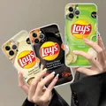 Coque en silicone souple pour iPhone Snack Food Pomme de terre L-Lay'S 15 14 13 12 Mini 11