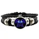 Bracelet à breloques Constellation 12 signes du zodiaque pour hommes et femmes bracelet en cuir