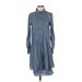 Gap Casual Dress - Shirtdress: Blue Dresses - Women's Size Small