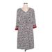 Lands' End Casual Dress - Wrap: Gray Print Dresses - Women's Size 14