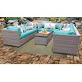 Florence 11 Piece Outdoor Wicker Patio Furniture Set 11a in Aruba - TK Classics Florence-11A-Aruba