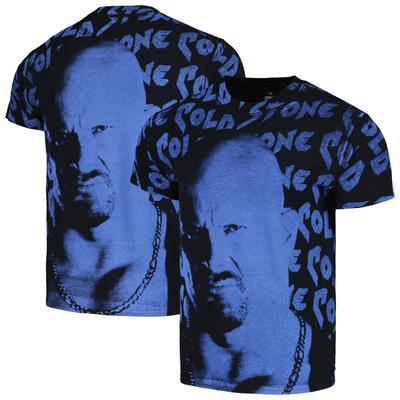 Schwarzes T-Shirt „Stone Cold“ von Steve Austin mit Ripple Junction-Allover-Print für Herren Image