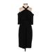 Carmen Marc Valvo Cocktail Dress - Midi: Black Dresses - New - Women's Size 4