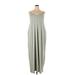 Zenana Premium Casual Dress - Maxi: Gray Solid Dresses - Women's Size 2X