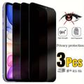 3pcs Full Cover Privacy Protection Screen Protector For Iphone 11 12 13 Pro Max Privacy Glass For Iphone 14 Pro 15 Pro Max Tempered Glass For Iphone 14 Plus 15 Plus Glass Film Privacy