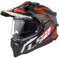 LS2 MX701 Explorer Spire Casco da motocross, nero-grigio-rosso, dimensione S