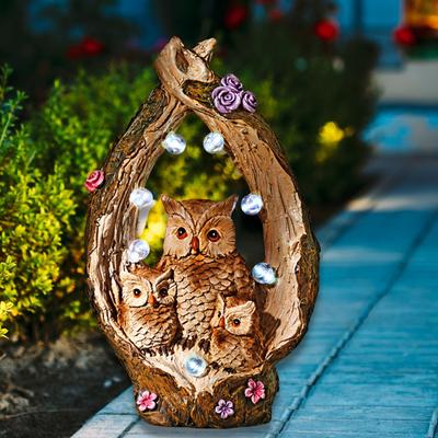 Deko Garten Solarleuchte ""Eulenfamilie""