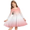 Robe Fille Robe Trapèze Enfants Petit à imprimé arc-en-ciel Graphic du quotidien Vacances Imprimer Bleu Rose Claire Arc-en-ciel Polyester Au dessus du genou Manches Longues Casual Le style mignon Doux