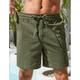 Homme Short Short en lin Short d'été Short de plage Cordon Taille elastique Jambe droite Plein Confort Respirable Longueur genou Casual du quotidien Vacances Mode Style classique Noir Bleu