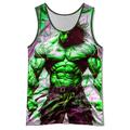 Personnages Encre Splash Mode Design Homme 3D effet Débardeur Top Maillot de Corps Sortie Gymnastique T-shirt Noir Bleu Orange Sans Manches Col Ras du Cou Chemise Eté Printemps Vêtement Tenue S M L