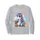 Baby Einhorn mit Blumen mystische Pferde Mädchen Einhörner Langarmshirt