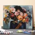 1pc Flower DIY Oil Paint By Numbers For Adults Beginner 16 20 Inch Acrylic Watercolor On Canvas Coloring Paint By Number Kit Perfect For Gift Home Decor