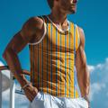 Color Block Stripe Vacation Tropical Fashion Men's 3D Print Vest Top T shirt Yellow Red Orange Sleeveless Shirt Summer Spring Clothing Apparel S M L XL XXL XXXL