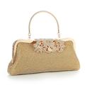 Women's Clutch Evening Bag Wristlet Clutch Bags Polyester Party Daily Bridal Shower Rhinestone Crystals Chain Large Capacity Multi Carry Solid Color Silver Gold