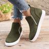 Women's Sneakers Platform Sneakers Daily Flat Heel Round Toe Casual Suede Zipper Green Gray