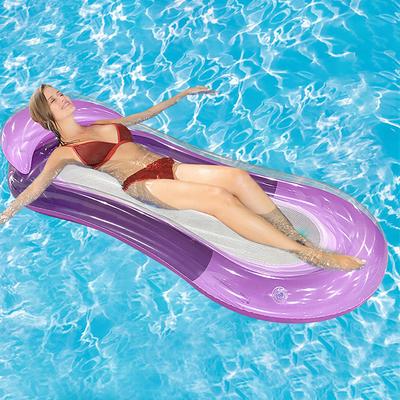 Pvc Inflatable Floating Row In Swimming Pool Foldable Water Net Fabric Striped Hammock Adult Amusement Lounge Chair Floating Bed