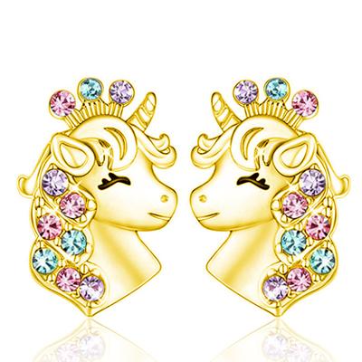 Unicorn Necklace Cute Colorful Diamond Accessories Necklace Gift