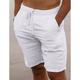 Herren Shorts Kurze Hosen Leinenshorts Kurze Hosen Sommer-Shorts Strandshorts Kurze Hosen Kordelzug Elastische Taille Glatt Atmungsaktiv Knielänge Yoga Strand Hawaiianisch Brautkleider schlicht Wei