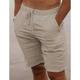 Herren Shorts Kurze Hosen Leinenshorts Kurze Hosen Sommer-Shorts Strandshorts Kurze Hosen Kordelzug Elastische Taille Glatt Atmungsaktiv Knielänge Yoga Strand Hawaiianisch Brautkleider schlicht Wei