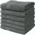 Premium Hair Towels - 100% Cotton (20X40 Inches - Grey) Pack Of 6 - Ring Spun Cotton Salon Towels Quick Dry Ultra Absorbent Towel For Home Hotel Bathroom Spa Beauty & Hair Care