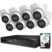 Amcrest 5MP POE Security Camera System Outdoor 16CH POE AI NVR 8 x 5MP Turret POE Cameras NightColor AI Turret POE IP Cameras Built in Mic Pre-Installed 3TB Hard Drive NV4216E-T1273EW8-AI-3TB
