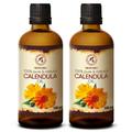 AROMATIKA Calendula Oil set DNF2 2 x 3.4 Fl Oz - 6.8 Fl Oz - Calendula Officinalis - Infused - Almond Oil Base - 100% Pure & Natural - Marigold Oil - for Skin Nails Hair Face Body