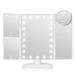 LeeWent Makeup Mirror Vanity DNF2 Mirror with Lights Bathroom Brightness Mirrors 1X/2X/3X/10X Magnification and Touch Screen Trifold Makeup Mirror Two Power Supply Modes Women Gift White