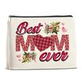 TSUYAWU Mom Gifts From DNF2 Daughter Son Best Mom Ever Gifts Makeup Bag Gifts for Mother Mum Mommy Best Mom Ever Cosmetic Bag Zipper Travel Pouch