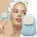 Adpan Brush Silicone Facial Cleansing Brush Facial Cleansing Brush Handheld Facial Cleansing Brush for Pore Cleansing Gentle Exfoliation Blackhead Removal Blue And Pink 1*Makeup Brush