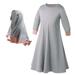 HBYJLZYG Maxi Dress For Girls Turban Two Piece Set Baby Long Sleeve Solid Color Round Neck Lace Up Dress Muslim Children Clothing 2-9 Years