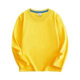 Fanxing Kids Boys Girls Solid Color Sweatshirt Children Long Sleeve Crewneck Pullover Fleece Lined Tops Kids Casual Tops Loose Plain Tunic Cute Blouse Tees Yellow 5-6 Years
